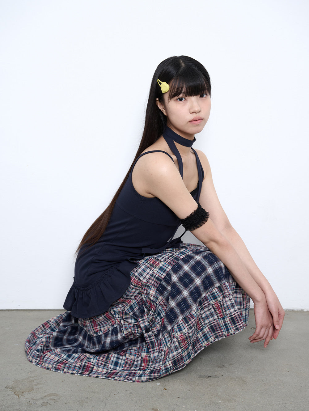 【TUOMIO】SCARF FRILL SLEEVELESS