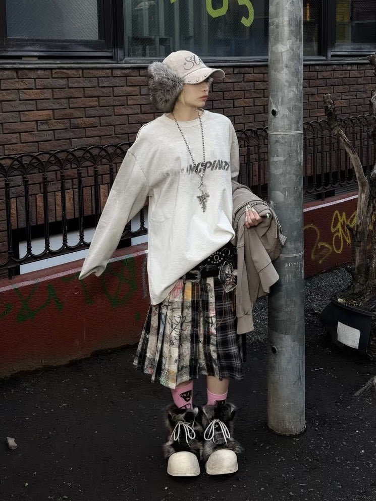 国際配送【Never mind the XU】washed long sleeve (2color)