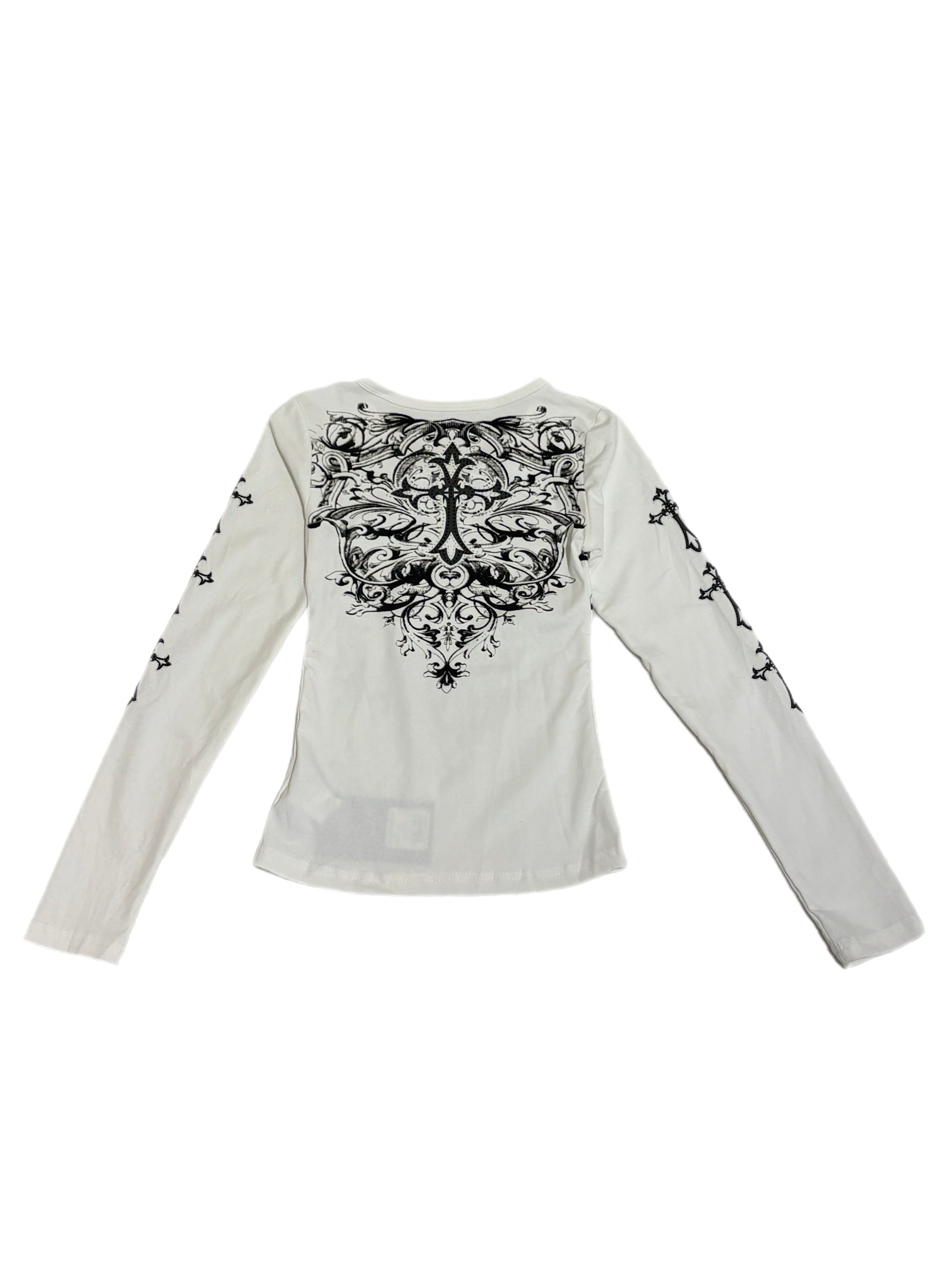 国際配送【BABY09】 vintage cross stone long sleeve