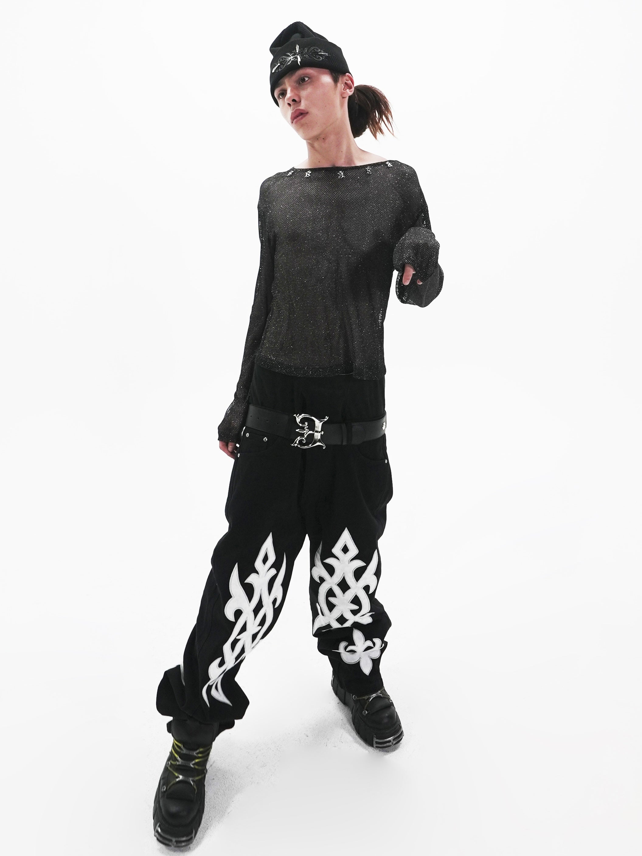 【E RIN AI E】E STARDUST MESH LONG SLEEVE TEE