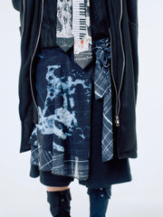 国際配送【Nerd out XU】horse strap check skirt / 【ナードアウトエックスユー】ホースストラップチェックスカート