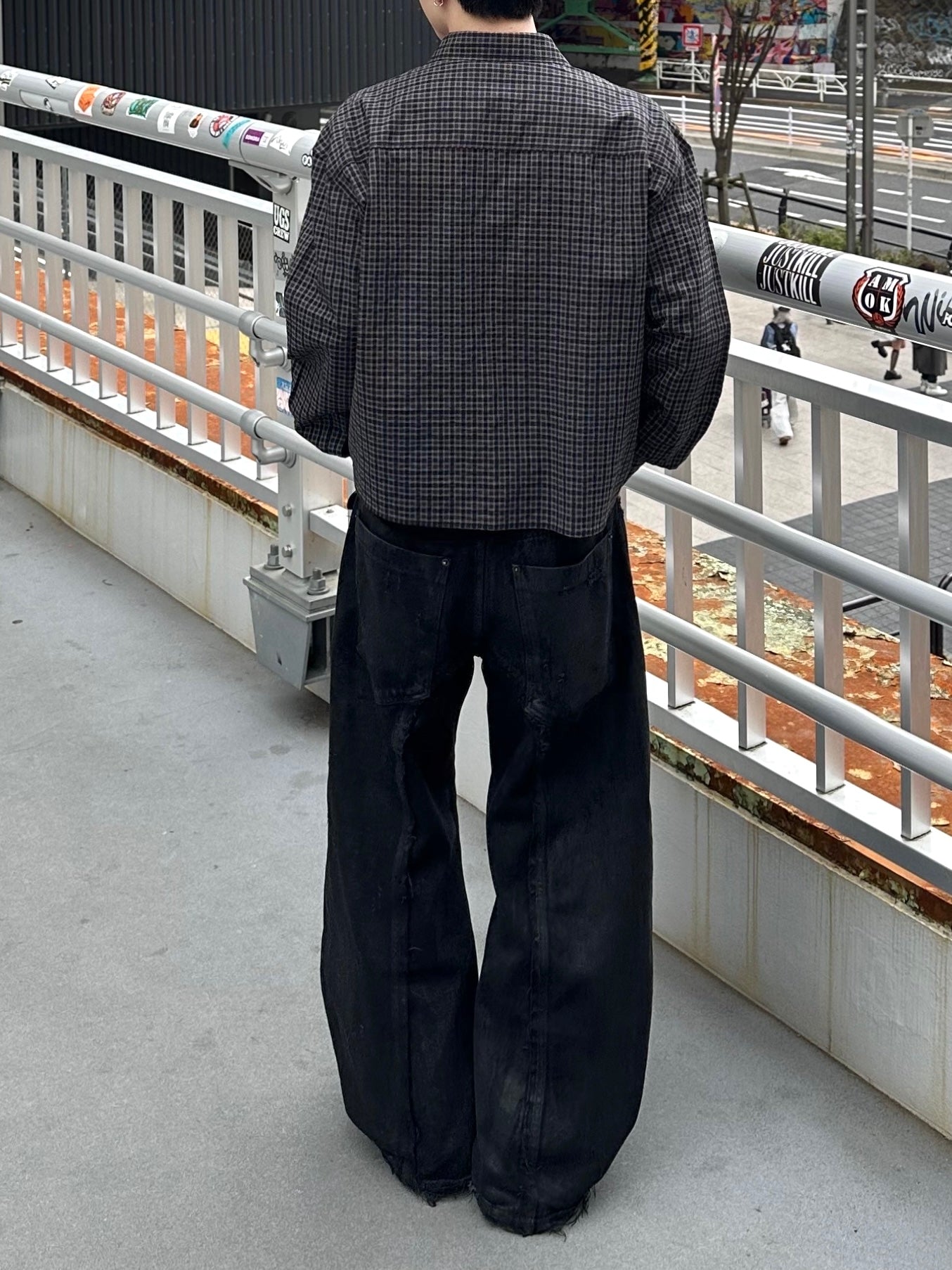 大阪店WEB限定受注制【Chikashitsu +】modern crop check shirt (2color)