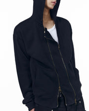 【AAKAM】Double Zippered Zip-Up Hoodie