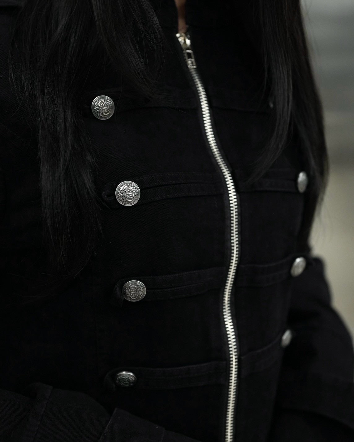 受注制【Never mind the XU】Napoleon grunge denim jacket (2color)