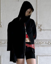 【YIKAI LABORATORY】COCOON ASYMMETRIC ZIPPER HOODIE