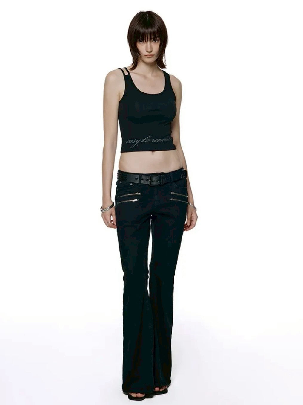 【ROCK CAKE】Raven Zipper Bootcut Jeans