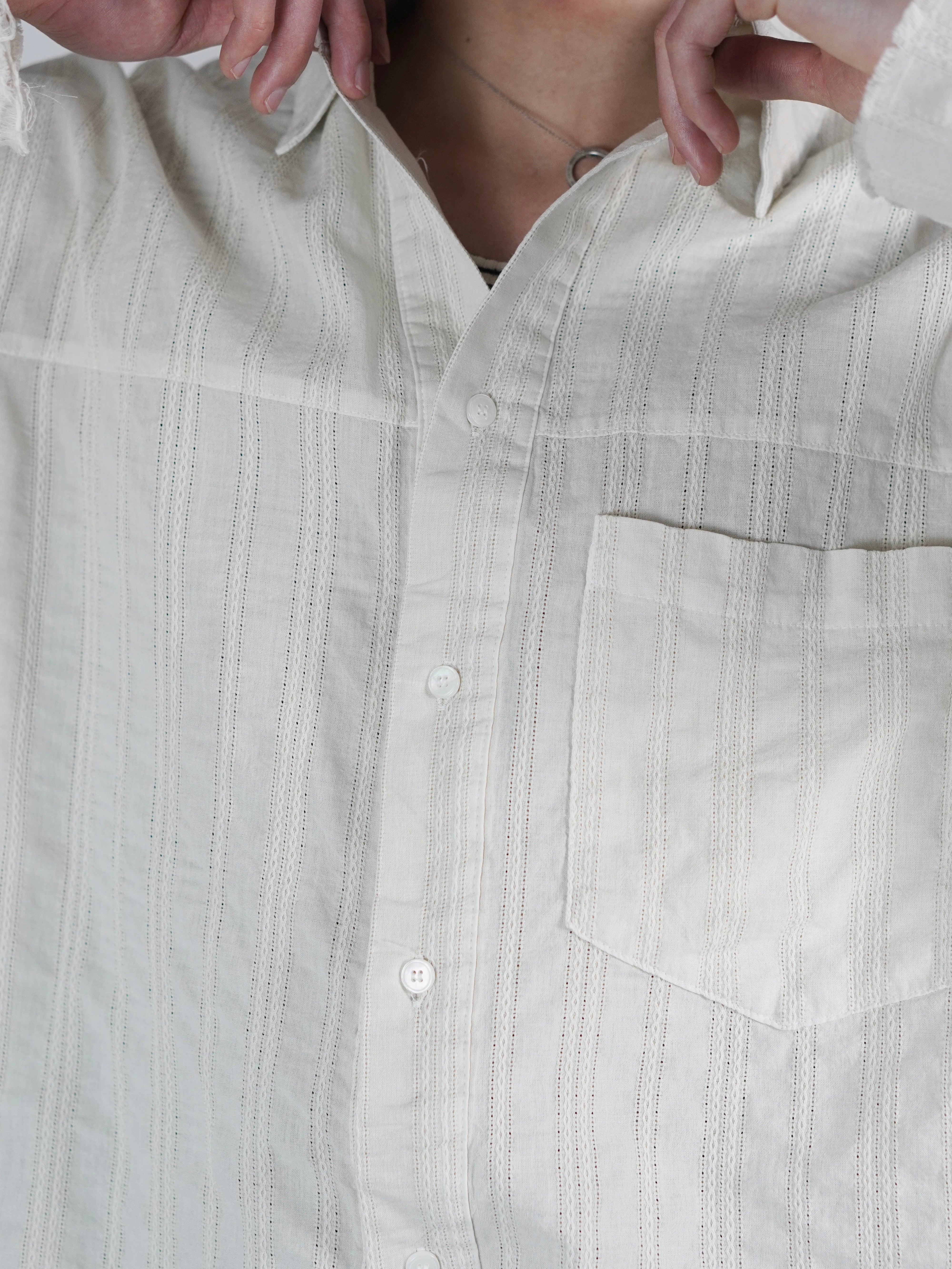 受注制【Chikashitsu +】pigment cut off shirt (2color)