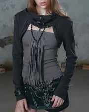 【Cest Nous】Tassel Hooded Top