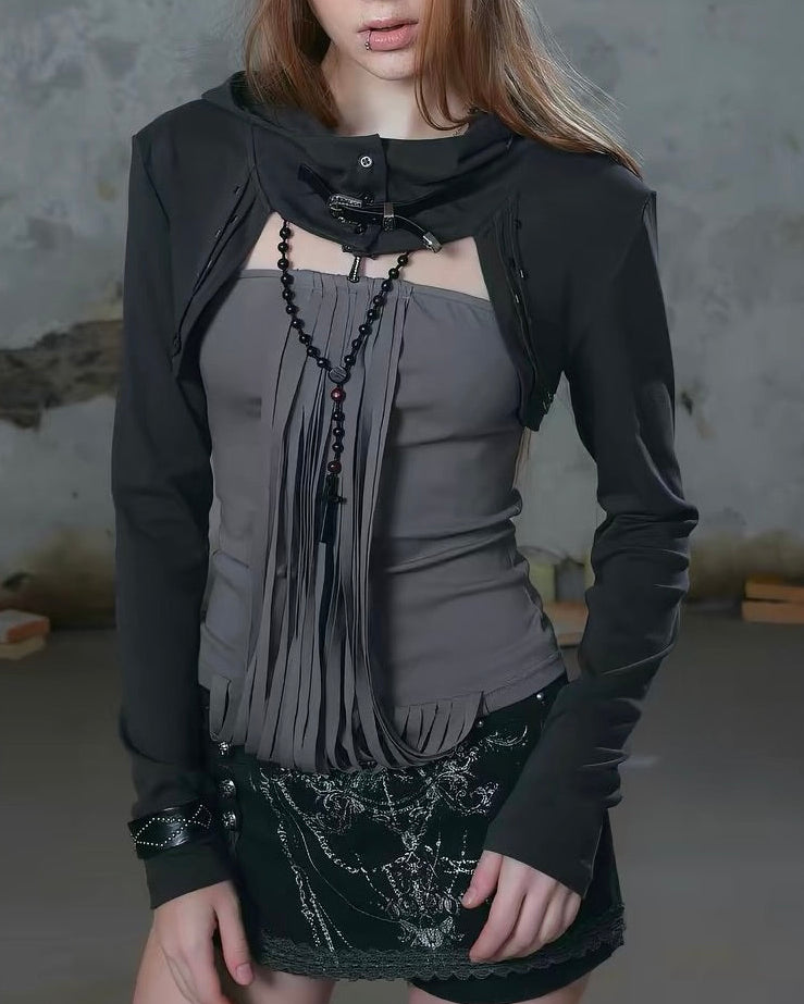 【Cest Nous】Tassel Hooded Top