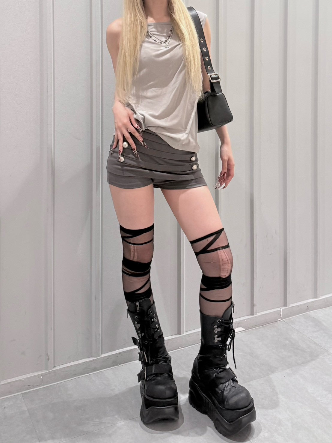 7/10 20:00発売 受注制【nmtc+】Button Shirring Skort (3color)