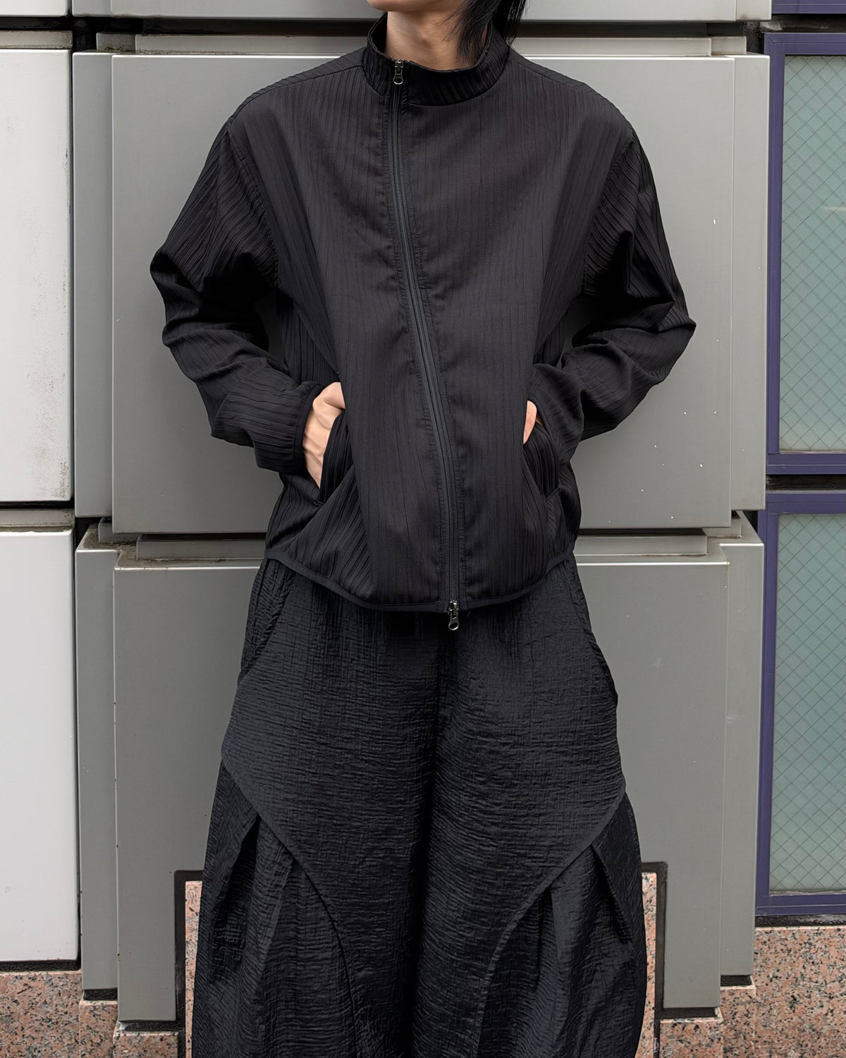 受注制【youll】pleated asymmetry jacket (3color)
