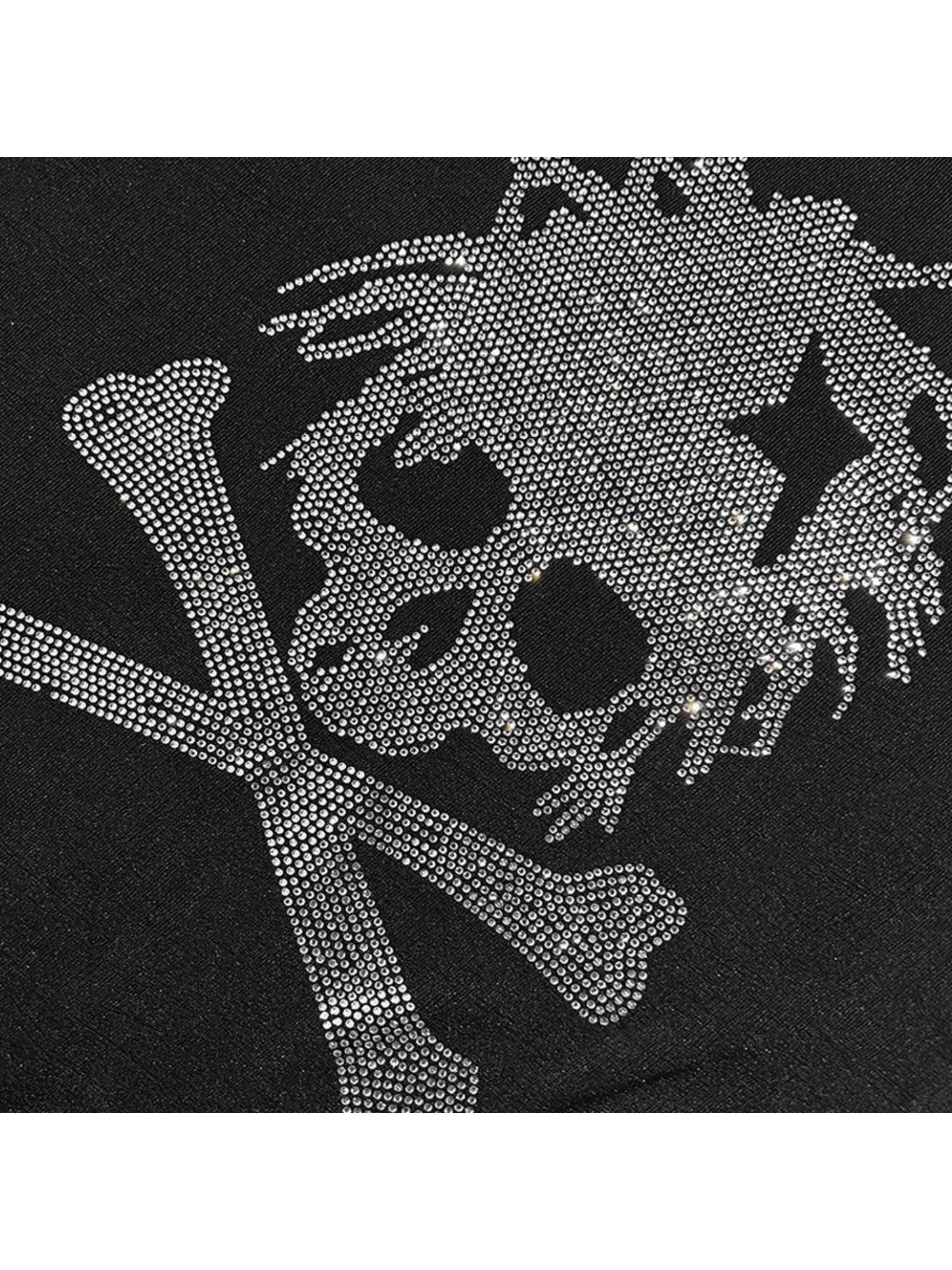 【CH2】MOREFLEX RHINESTONE SKULL TSHIRT
