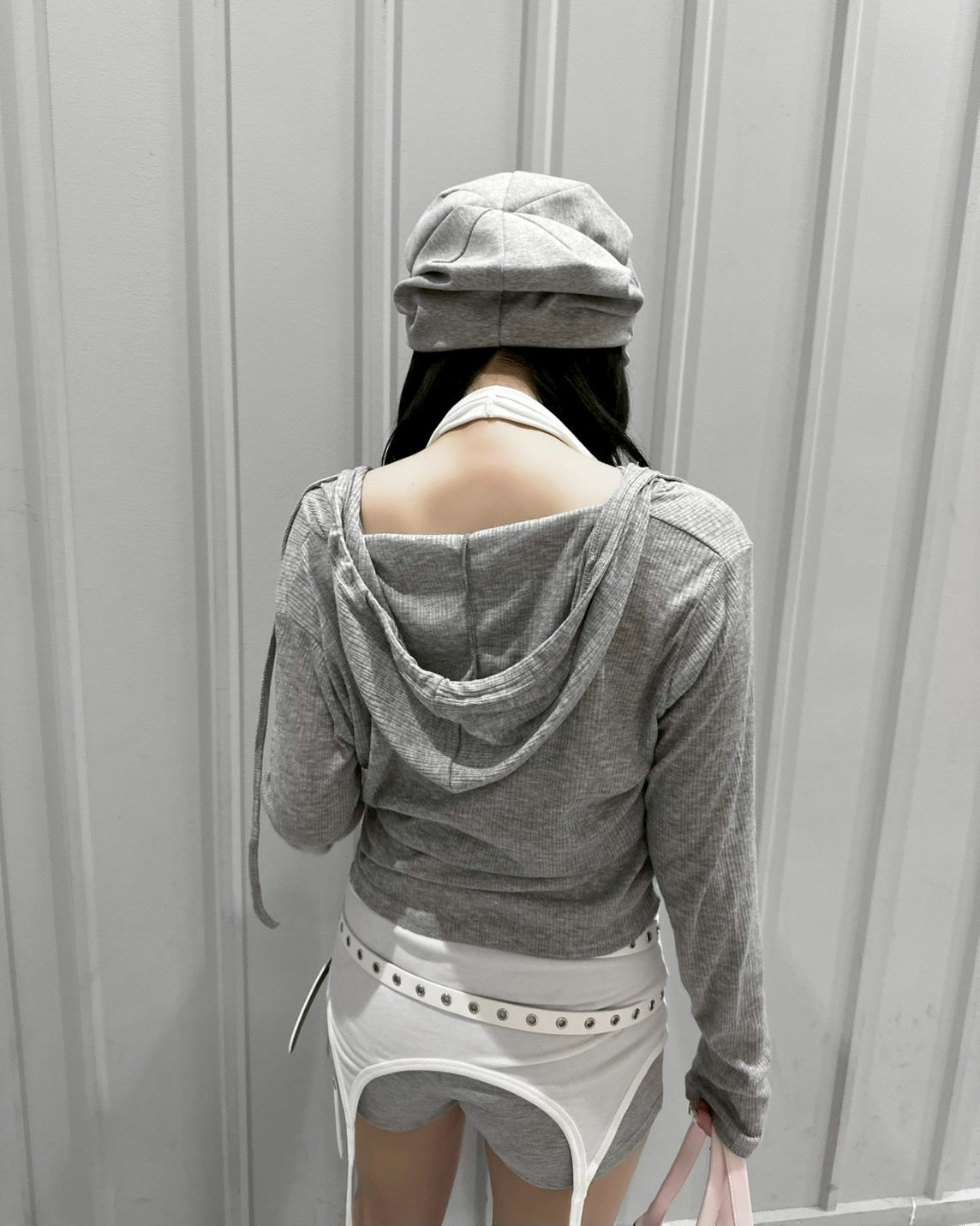 受注制【nmtc+】Sheer Button Hooded Cardigan (2color)
