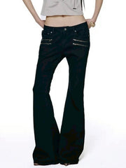 【ROCK CAKE】Raven Zipper Bootcut Jeans