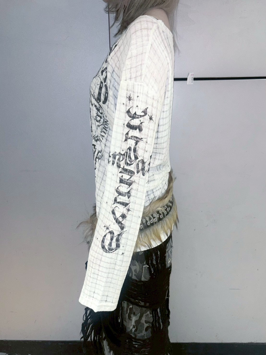 【BABY09】lettering see-through tops (2color)