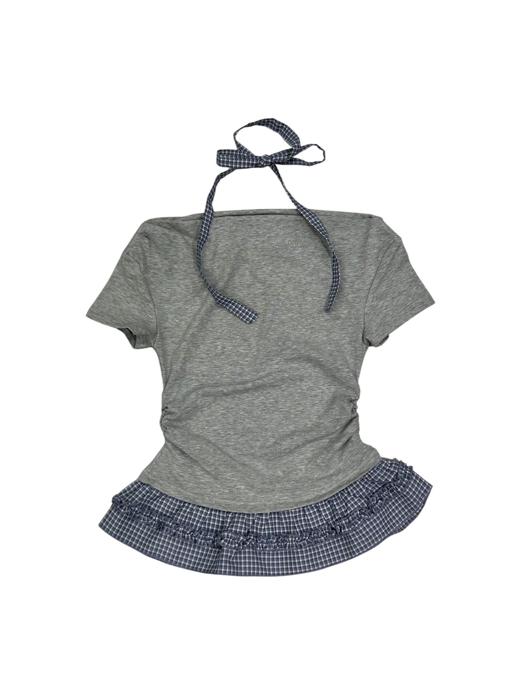 6/5 20:00発売 受注制【nmtc+】Check Frill Layered Tee Scarf Set (2color)
