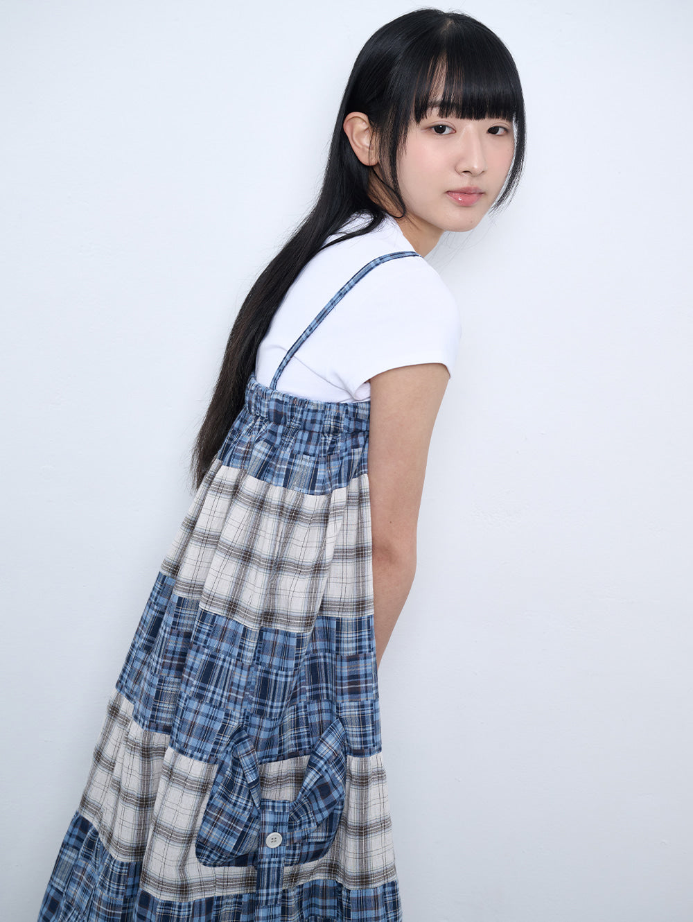 6/8 21:00発売【TUOMIO】2-WAY PATCHWORK SKIRT