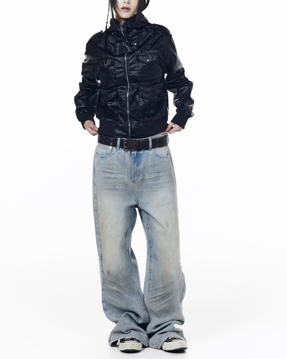 【AAKAM】Coated Pocket Hooded Jacket