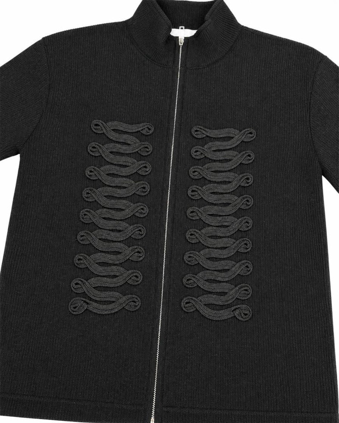受注制【nmtc+】Napoleon Detail Rib Knit Zip Up Jacket (2color)