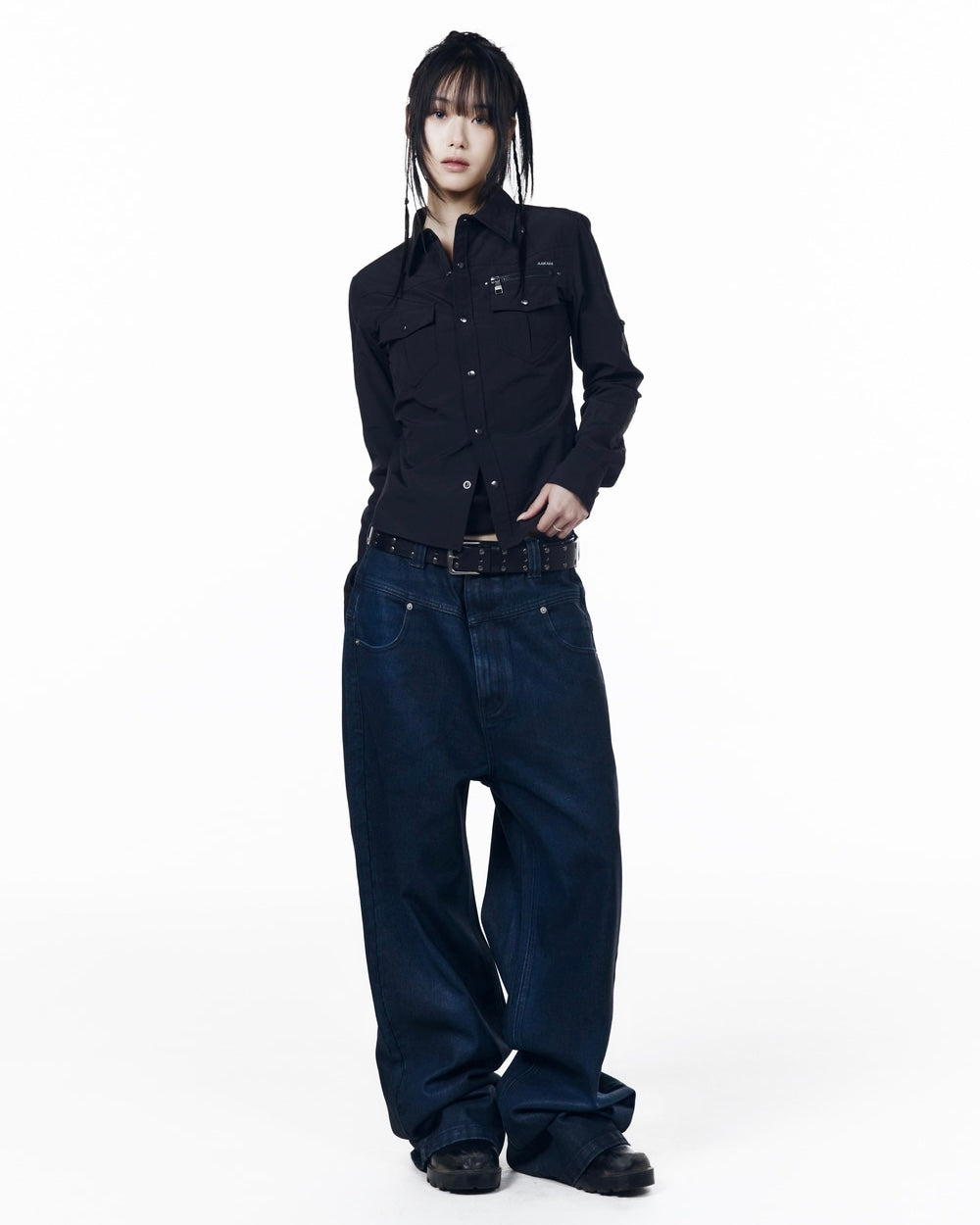 【AAKAM】Roll-Up Nylon Safari Shirts