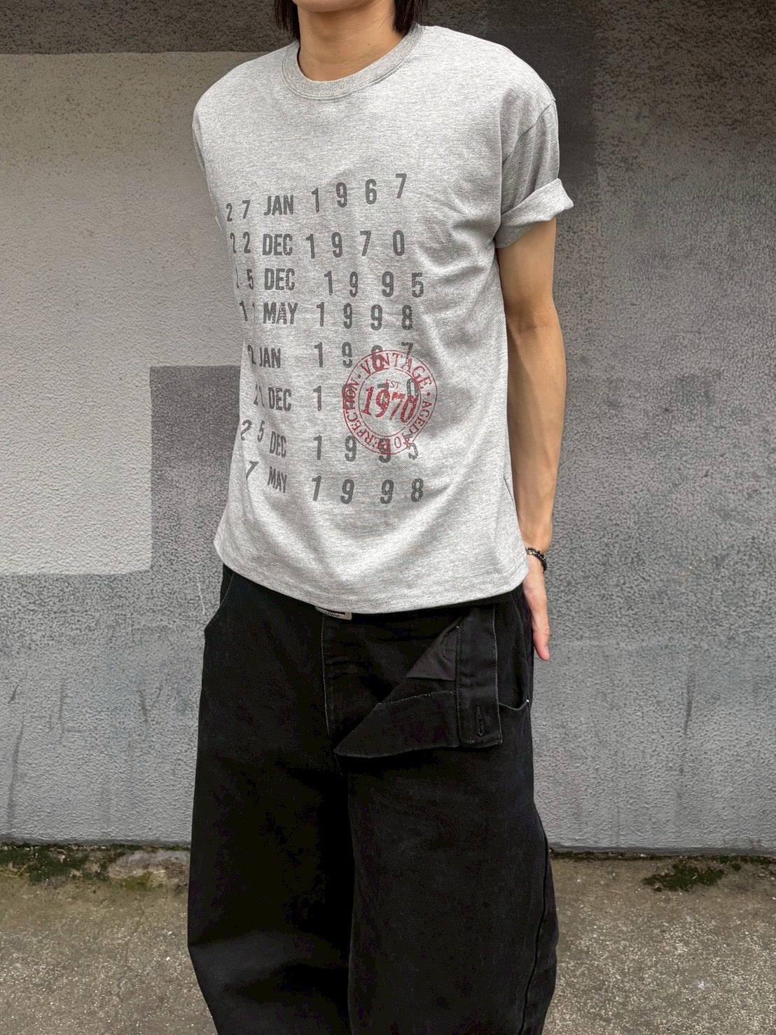 受注制【nmtc+】Washed Semi Crop Lettering Tee (3color)