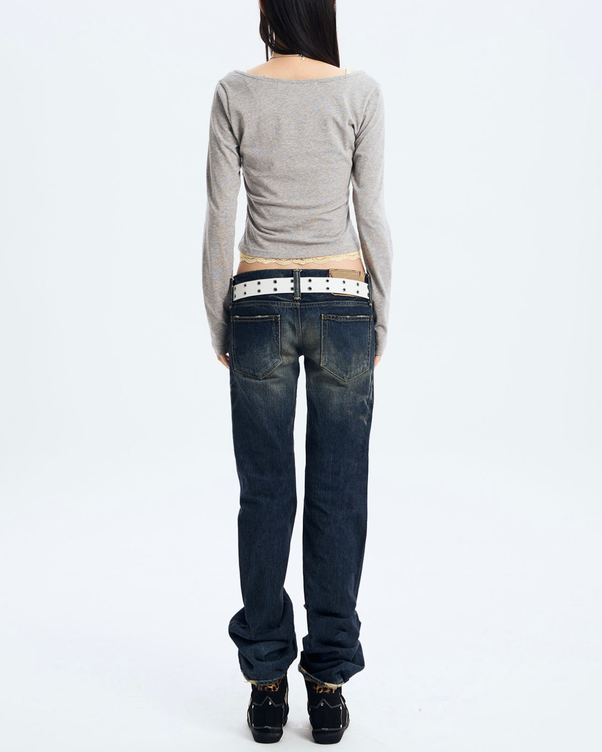 【NOT KNOWING】L/S Lace Layered Set