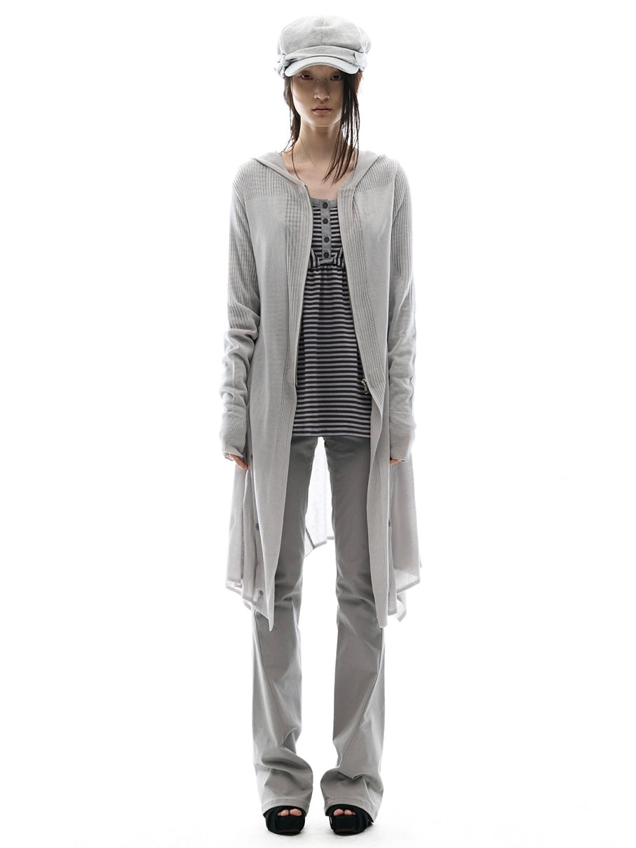 【OJOS】Detach Panel Knit Hoodie