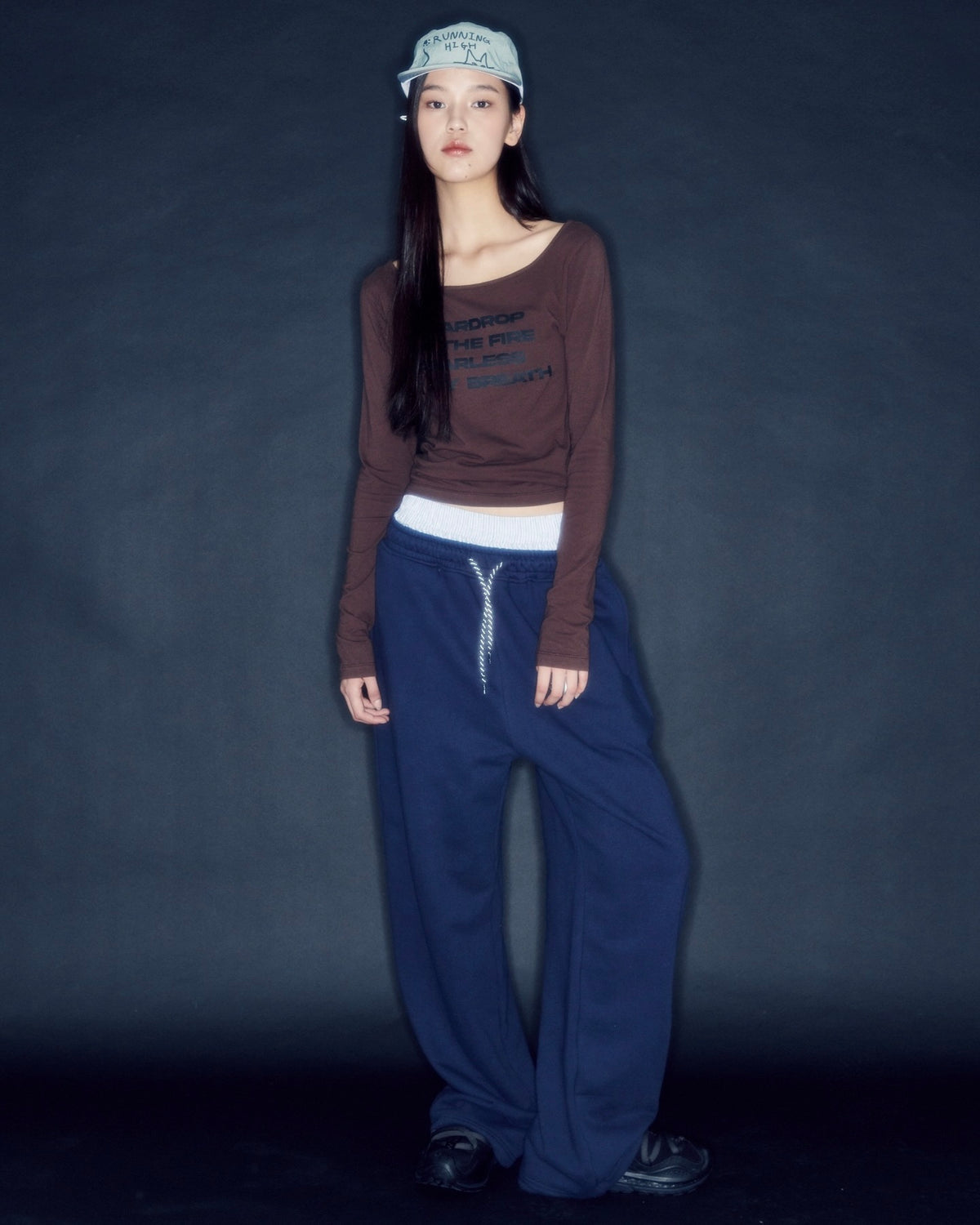 【runningHIGH】LETTERING SLIM L/S TEE