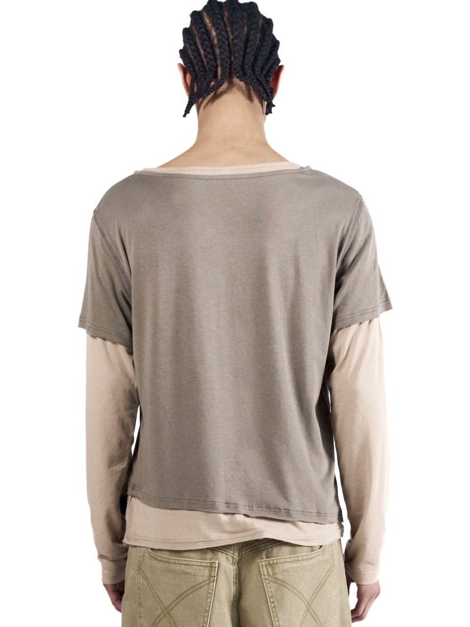 【AAKAM】Contrast Layered Long Sleeve
