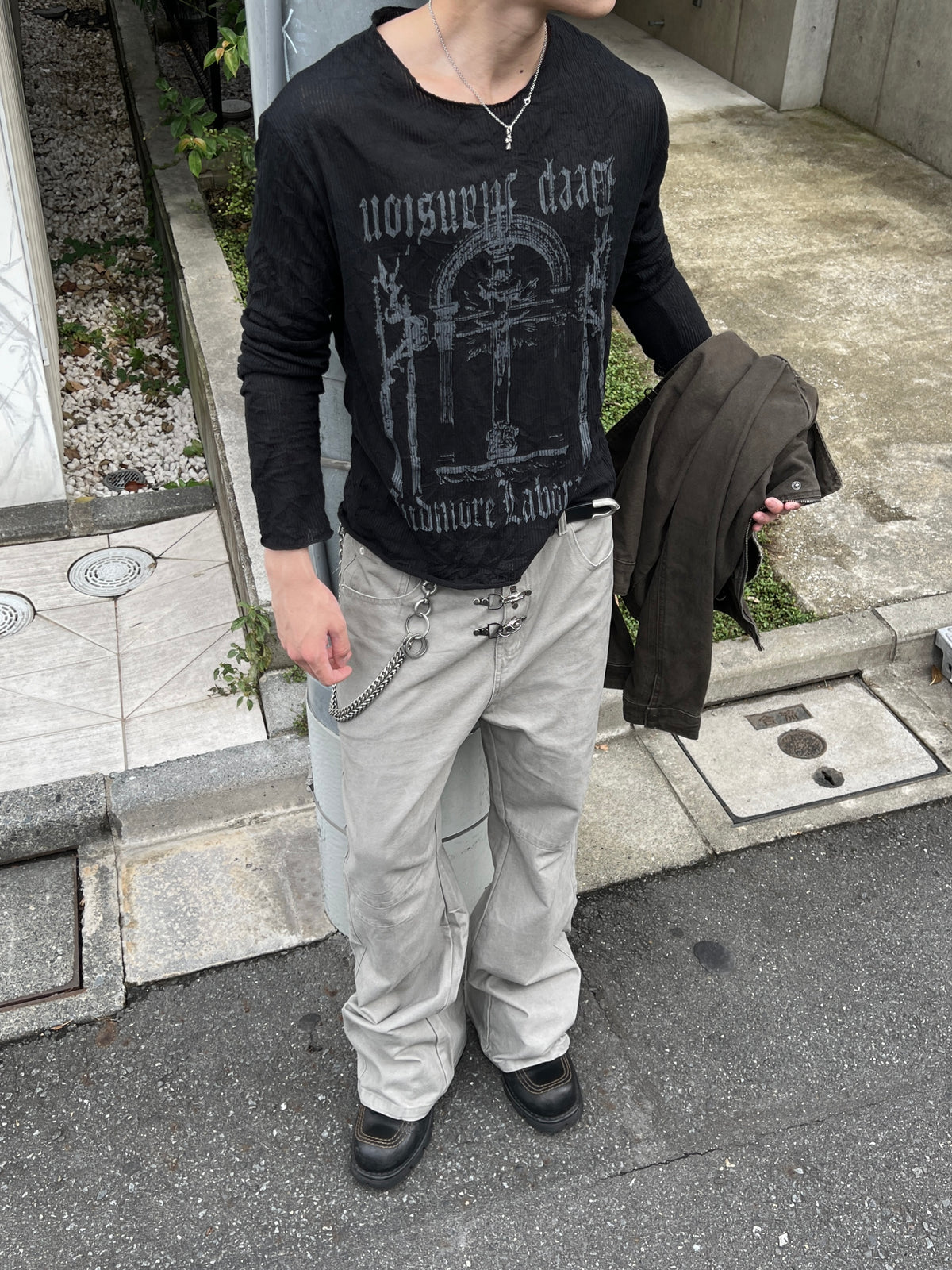 大阪店WEB限定受注制【Chikashitsu +】triple hook dyed  pants (2color)