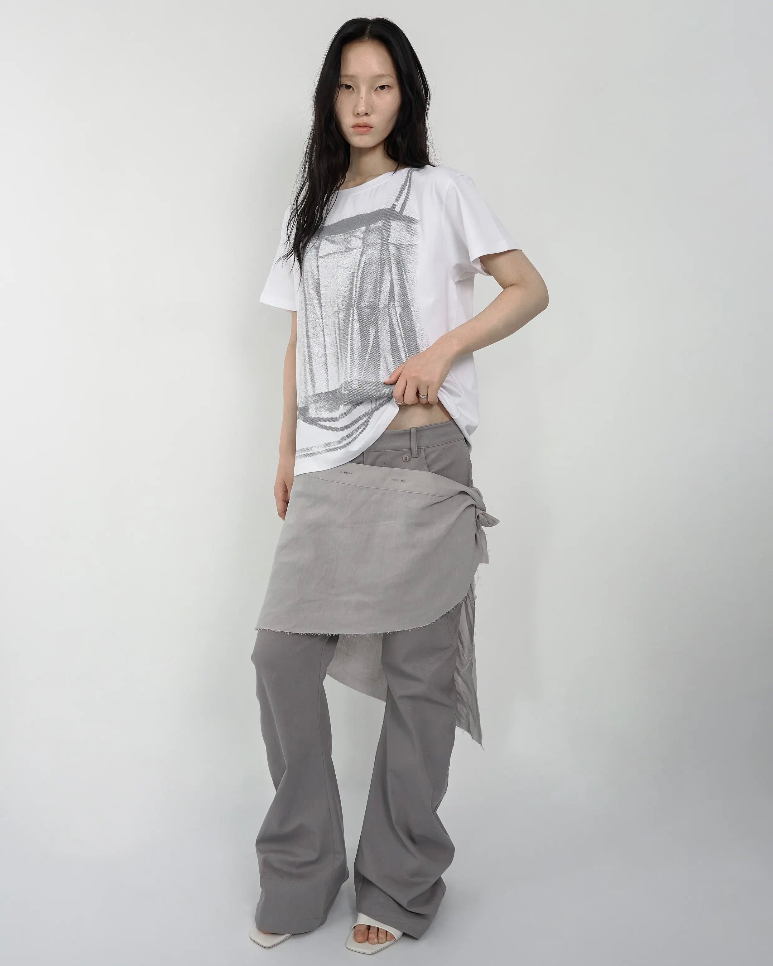 【NACHE】BELT LAYER PRINTED T-SHIRT