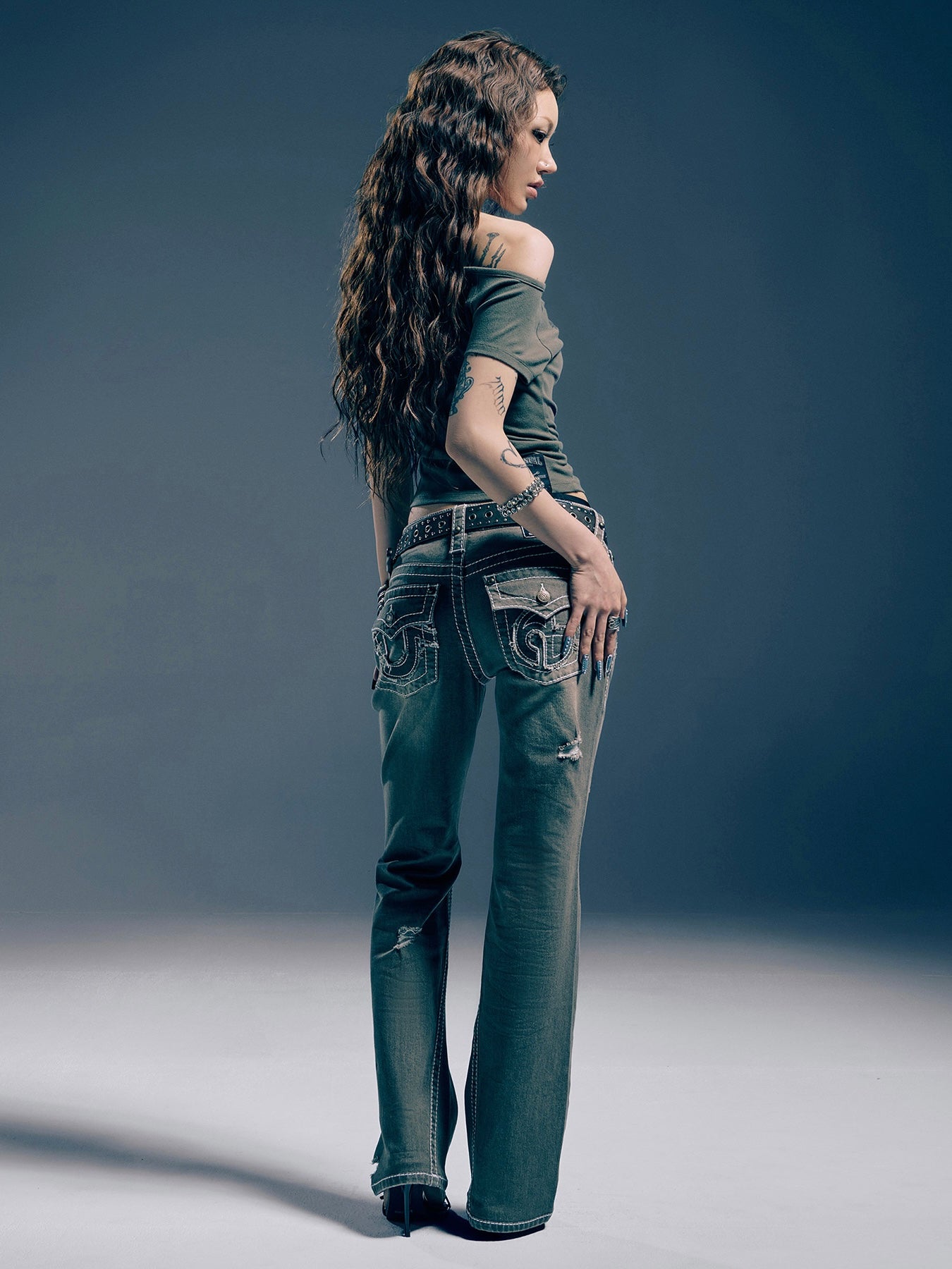 【NOMANUAL×TRUE RELIGION】NO RELIGION ONE SHOULDER TOP