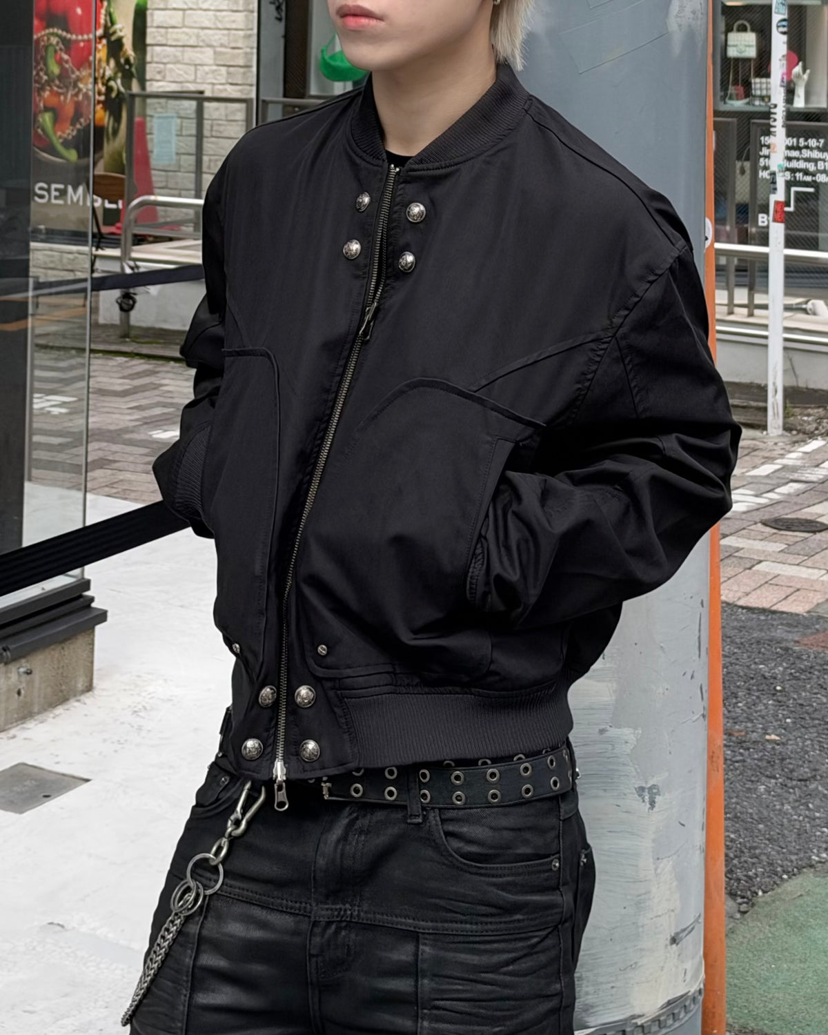 大阪店WEB限定受注制【Chikashitsu +】cropped heavy nylon MA-1 (2color)