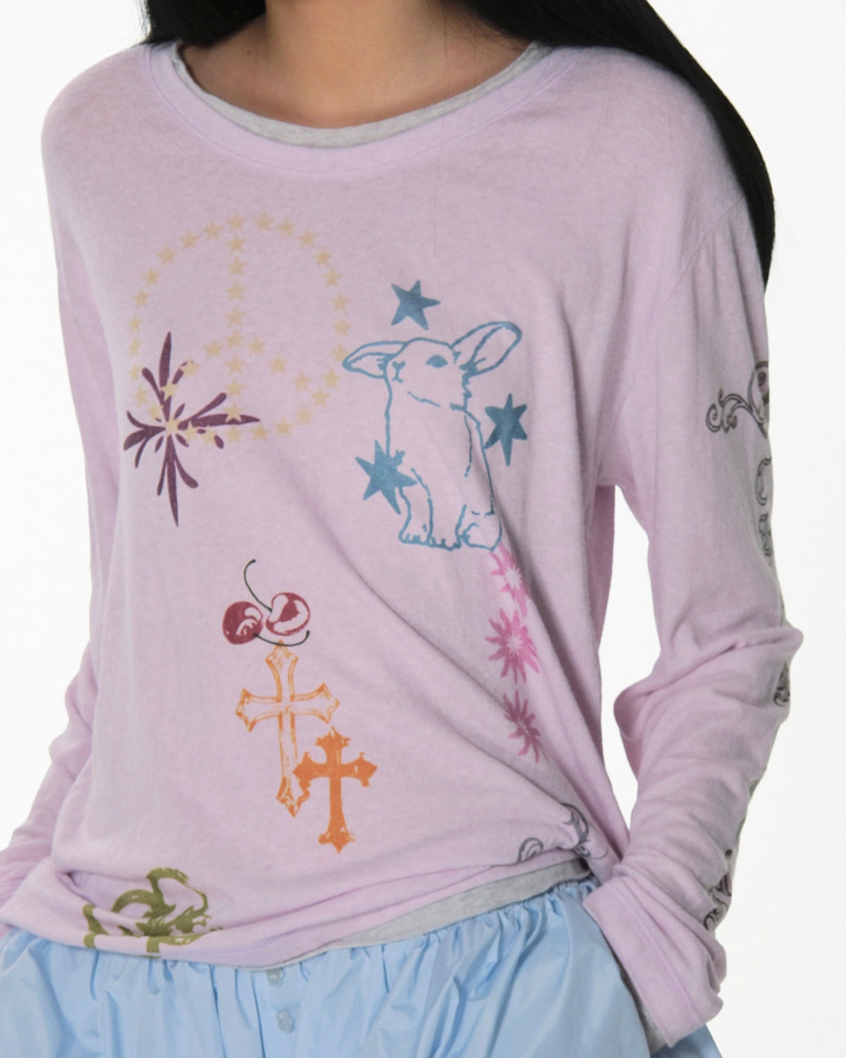 【CRANK】TATOO LAYERED TOP