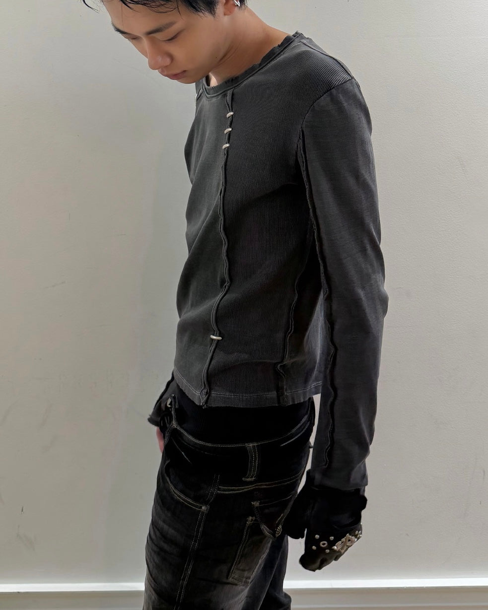 【LECYTO】Pigment Shade Pieces Long Sleeve