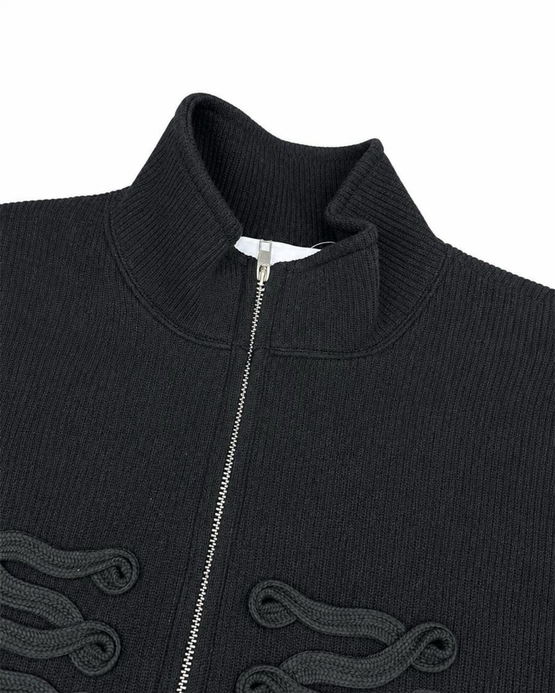 受注制【nmtc+】Napoleon Detail Rib Knit Zip Up Jacket (2color)
