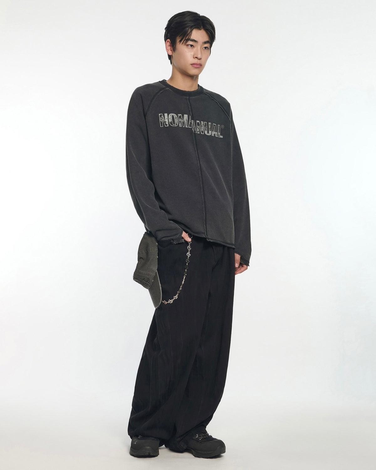 【NOMANUAL】RAW SPLIT LONG SLEEVE TEE