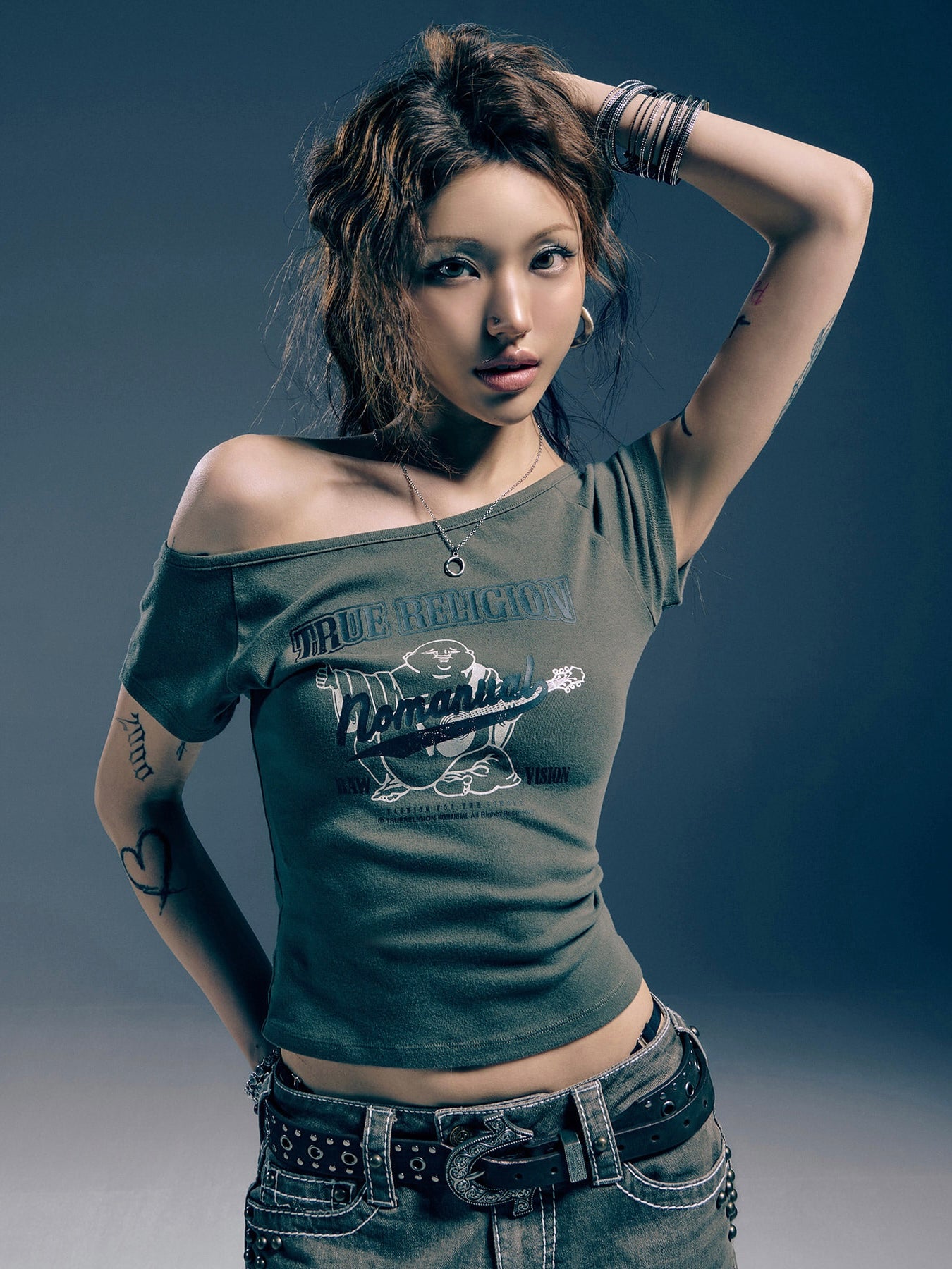 【NOMANUAL×TRUE RELIGION】NO RELIGION ONE SHOULDER TOP
