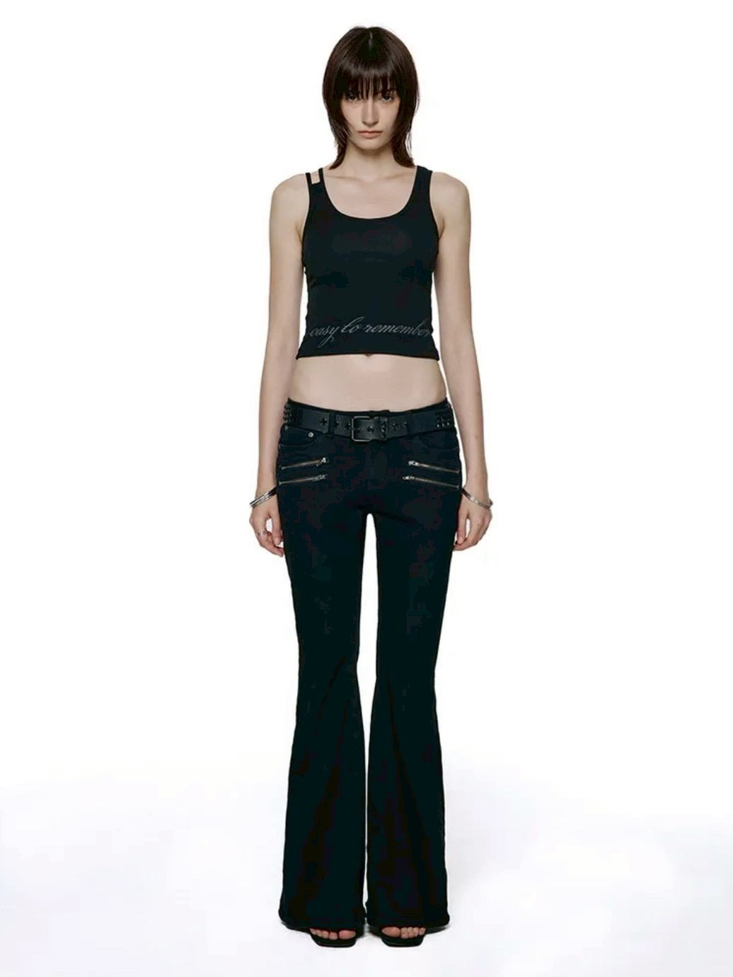 【ROCK CAKE】Raven Zipper Bootcut Jeans