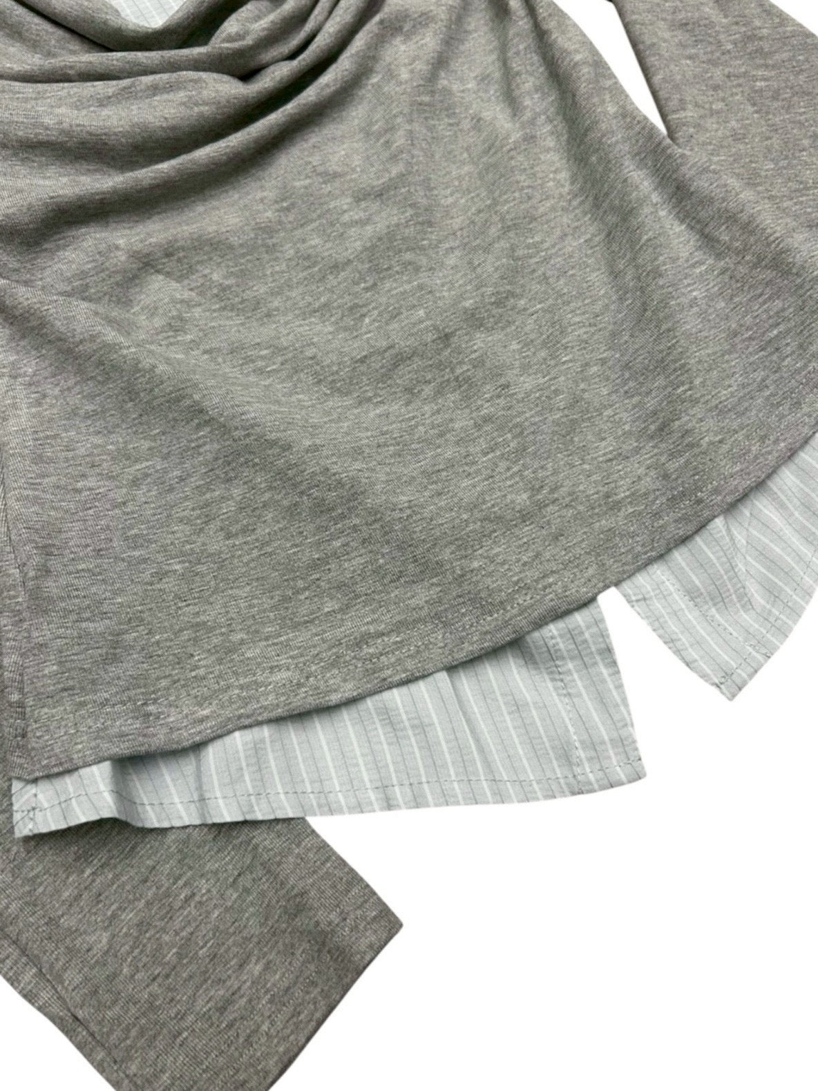 3/1 20:00発売 受注制【nmtc +】draep layered shirts / 【エヌエムティーシープラス】ドレープレイヤード長袖Tシャツ (2color)