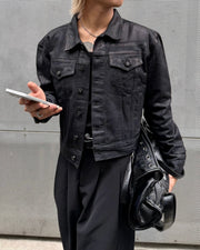 国際配送【RENOL】coating denim cropped jacket