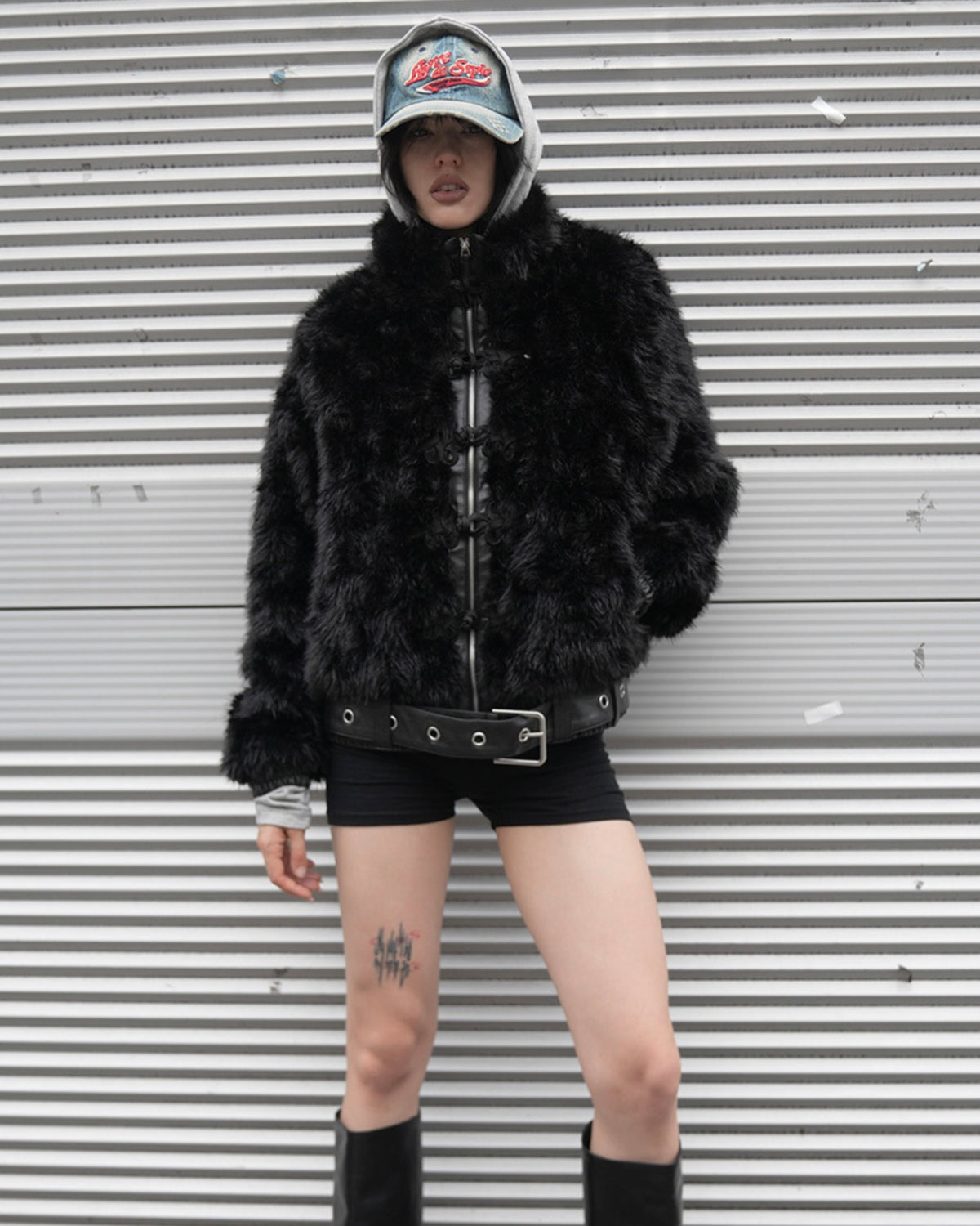 【FANCY CLUB】TOGGLE LEATHER FUR JACKET