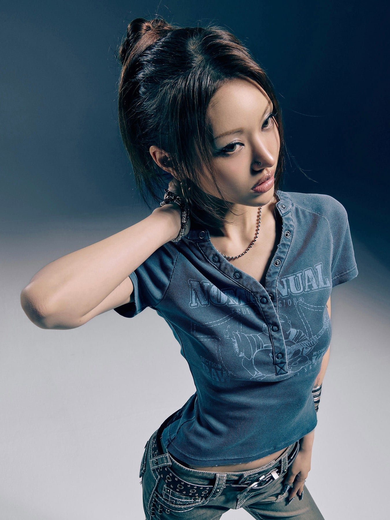 【NOMANUAL×TRUE RELIGION】NO RELIGION HENLEY BABY TEE