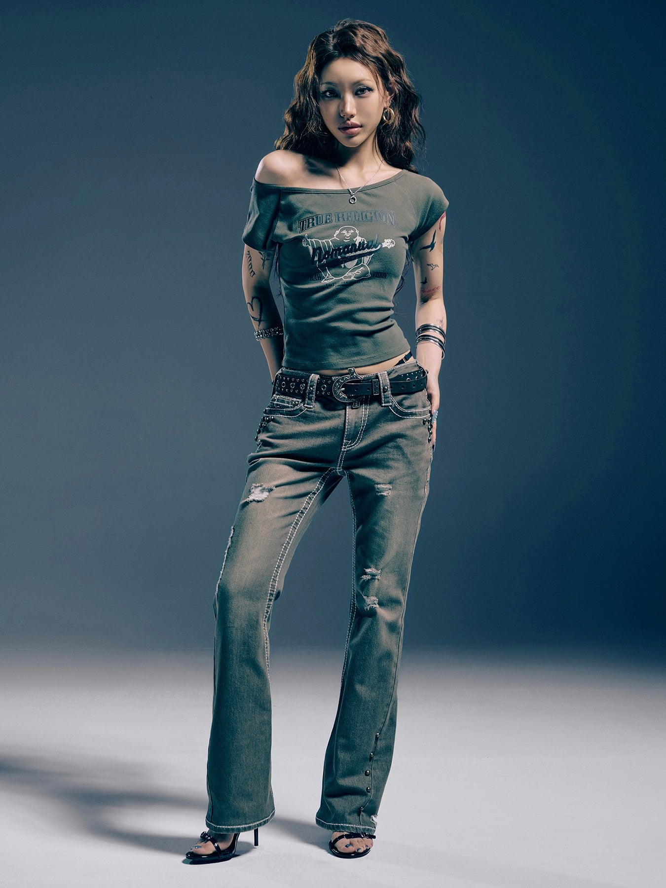 【NOMANUAL×TRUE RELIGION】NO RELIGION ONE SHOULDER TOP