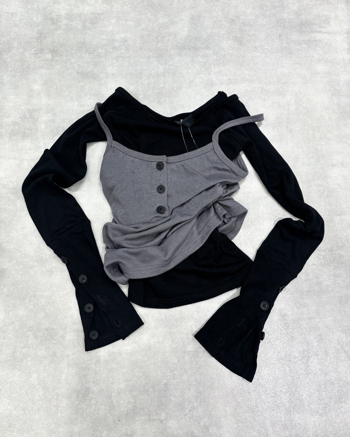 名古屋店WEB限定【nmtc+】Button Layered Cami Set Long sleeve (3color)