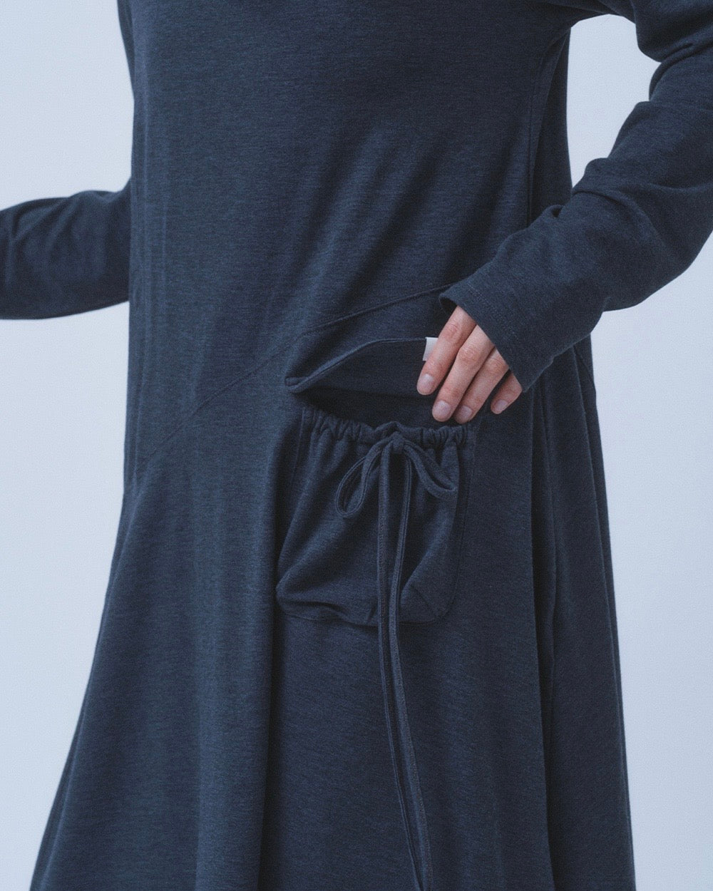 【TUOMIO】BOAT NECK JERSEY DRESS
