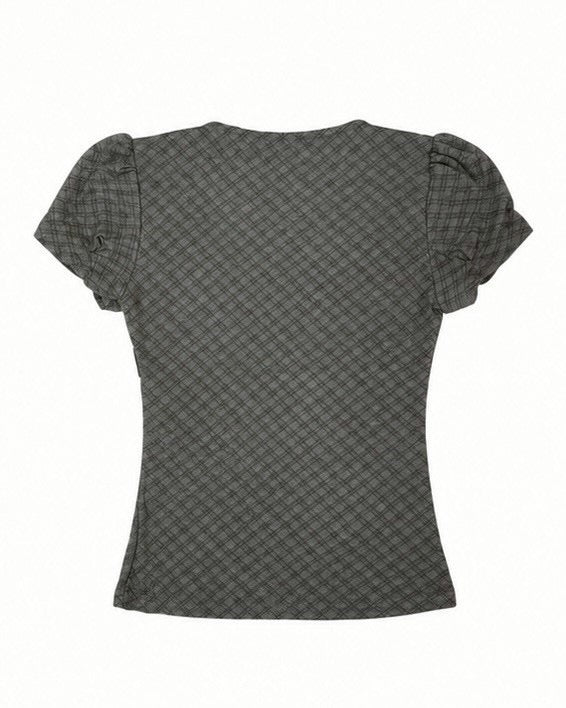 受注制【nmtc+】French Ribbon Check Top (2color)