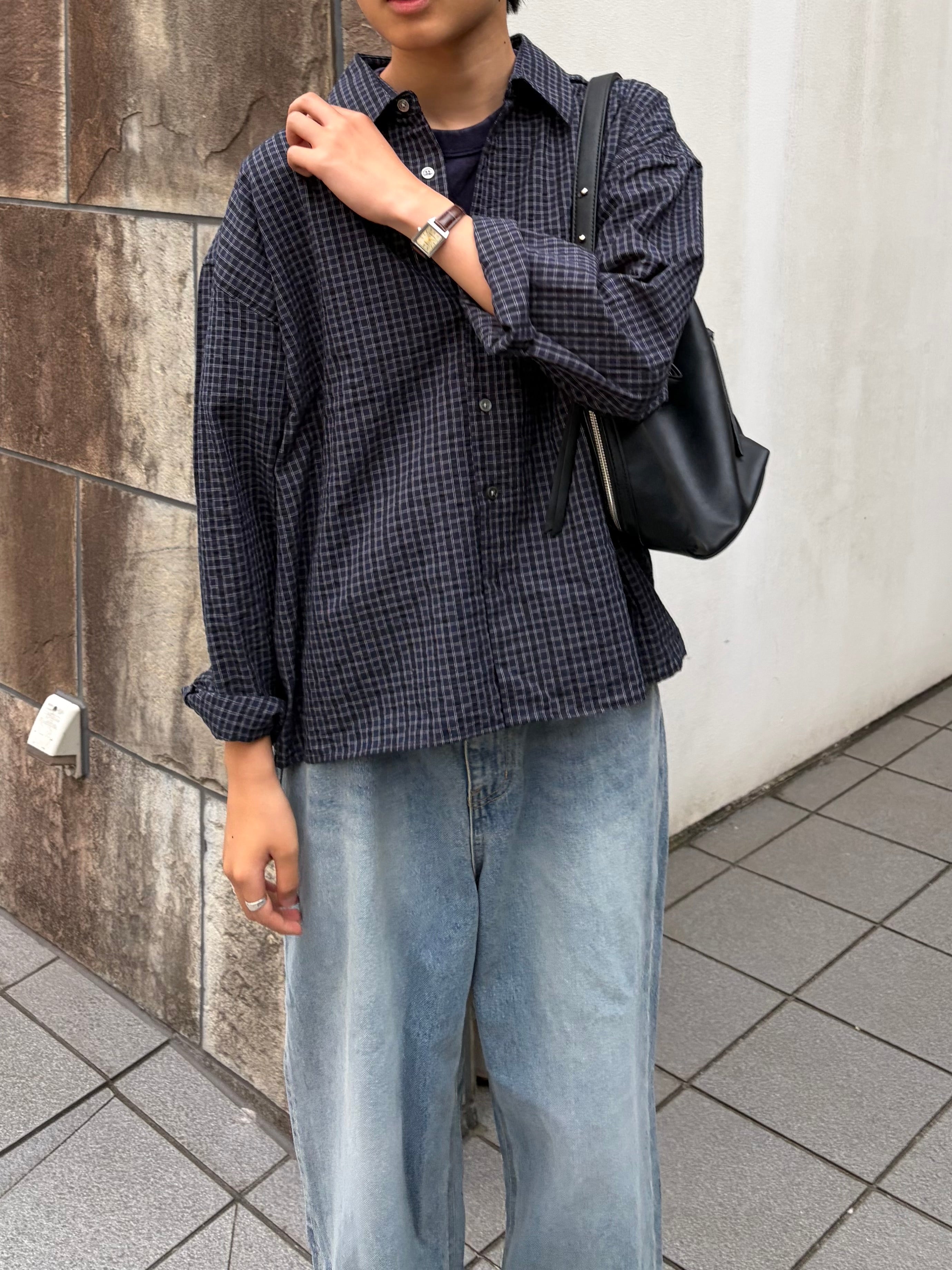 東京店WEB限定受注制【Chikashitsu +】relax check shirt (2color)
