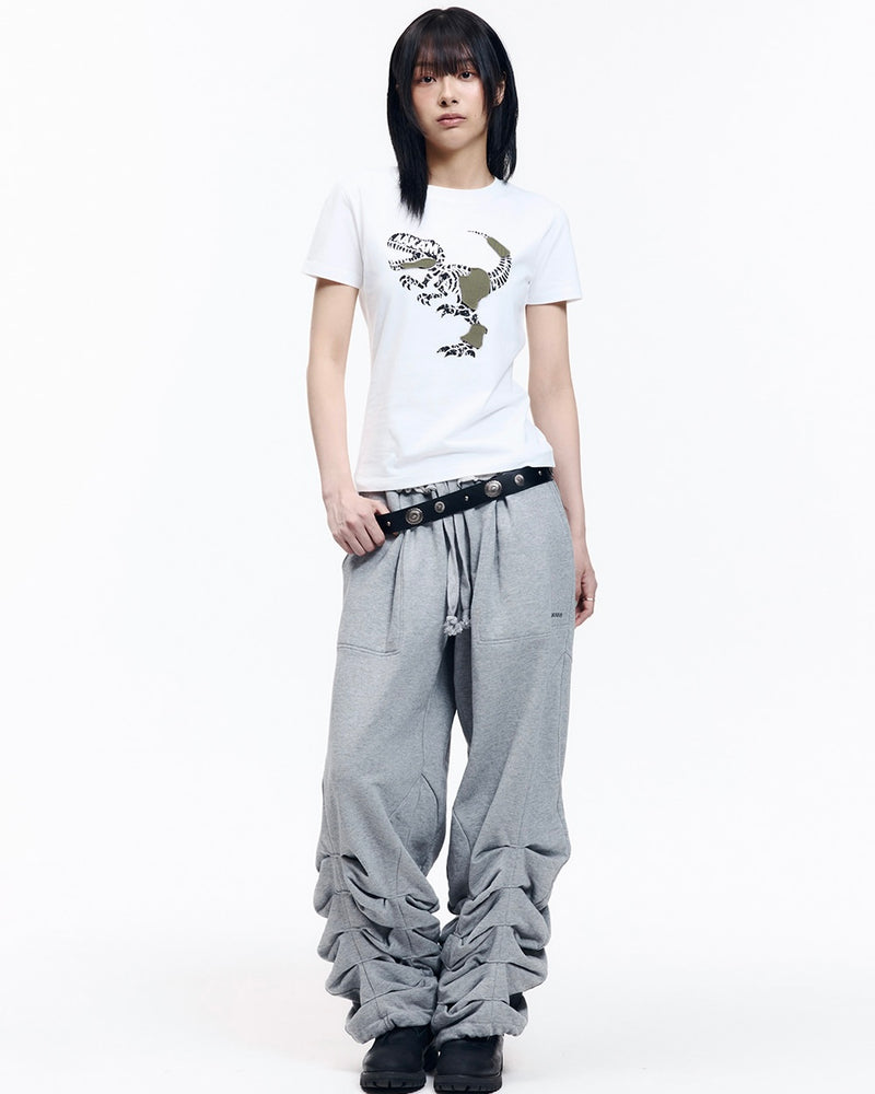 【AAKAM】Dino Patch Half Top