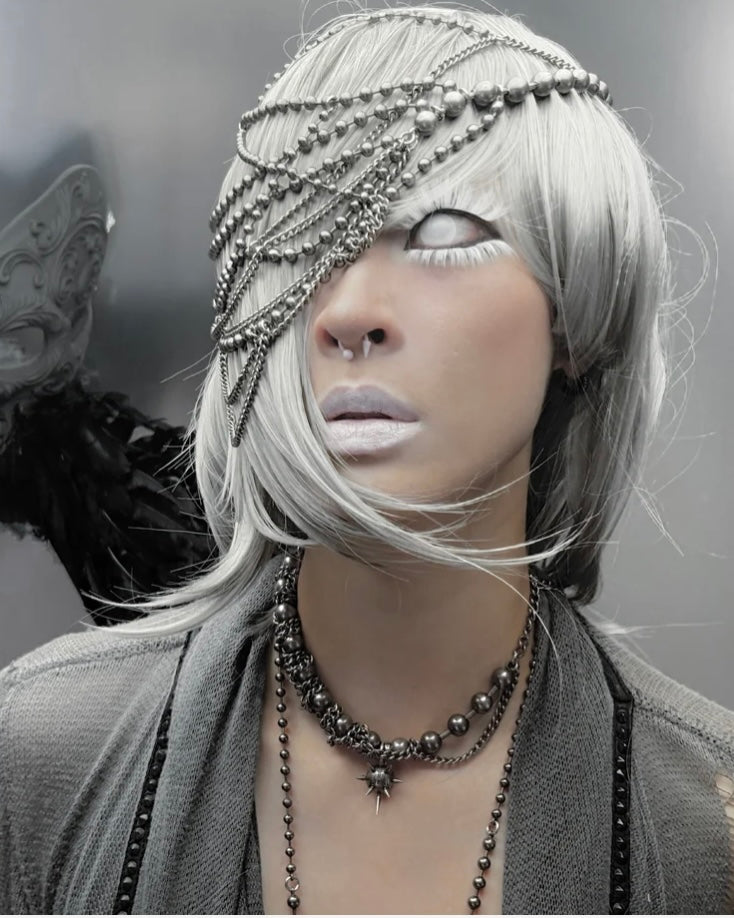 【IIIMIII】Heavy-Bead Grunge Collar Necklace